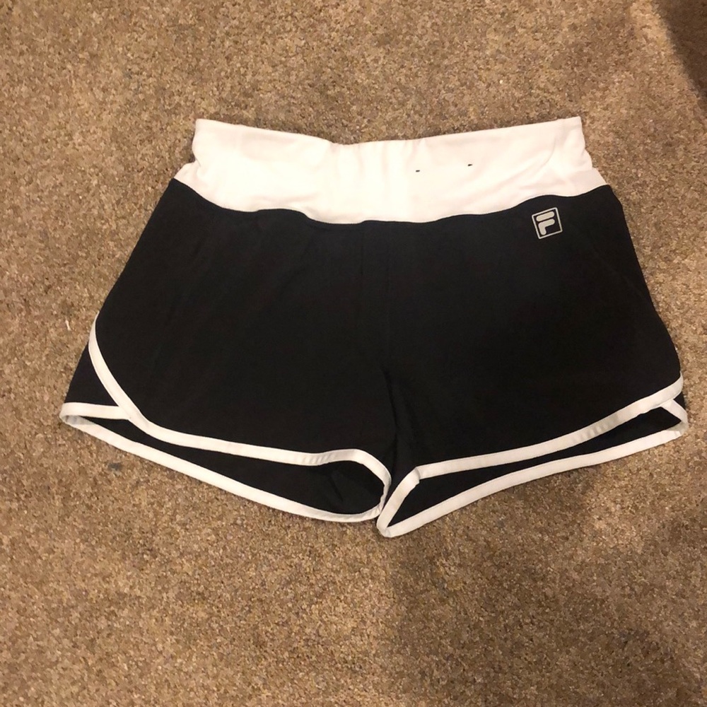 FILA: black shorts with white band